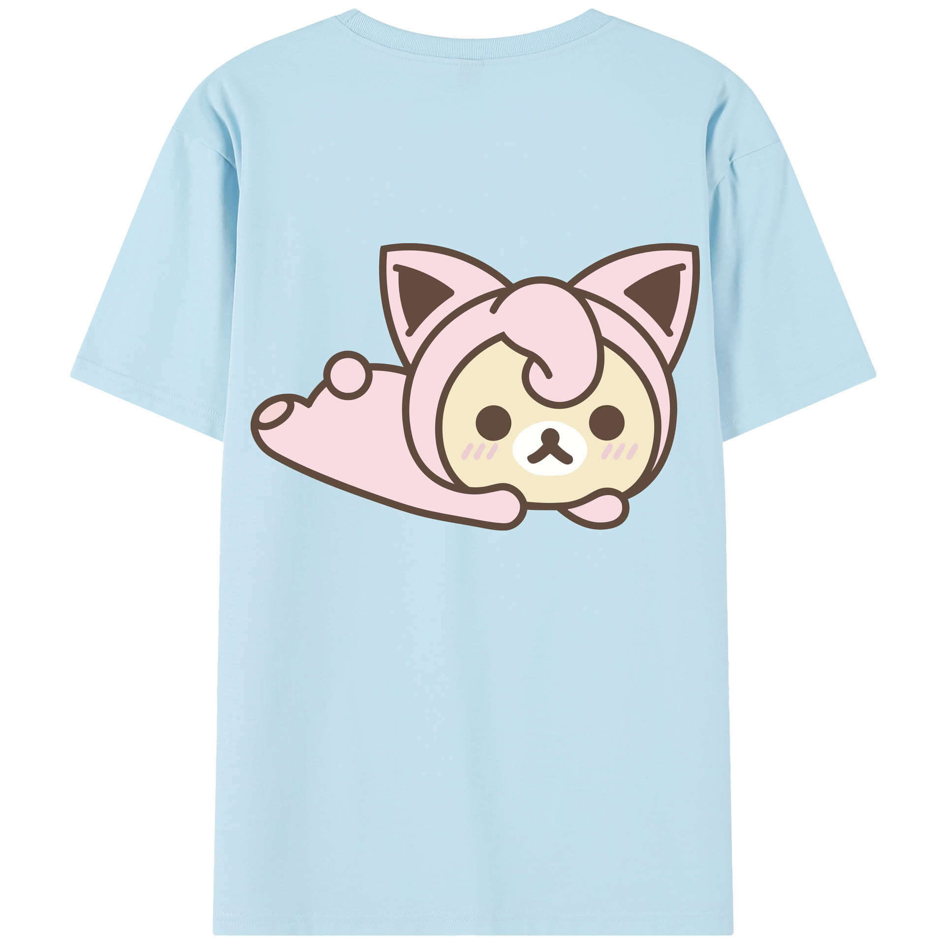 （画像用） リラックマ リラックマ キイロイトリ Rilakkuma Korilakkuma Kiiroitori 綿100％半袖Tシャツ（背面プリント）